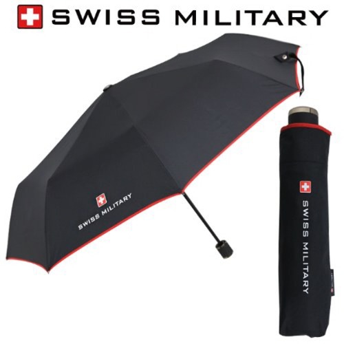 [스위스밀리터리]3단수동 레드바이어스 우산