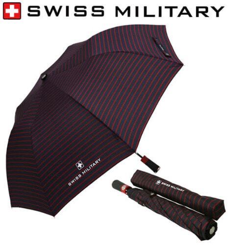 [스위스밀리터리]2단자동 레드스트라이프 우산