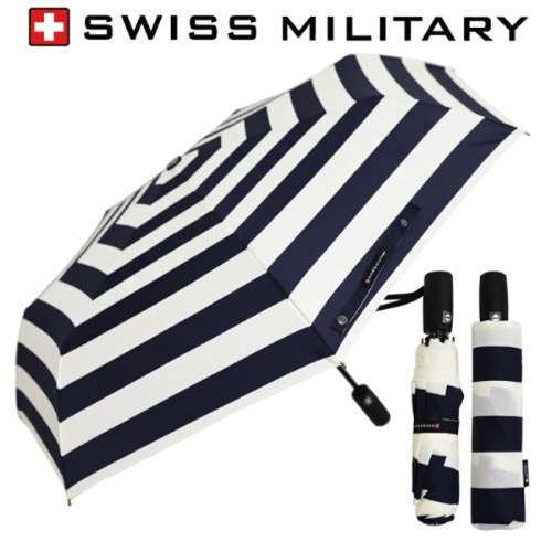 [스위스밀리터리]3단7K완전자동 네이비스트라이프 우산
